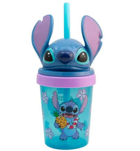 Cargar imagen en el visor de la galería, Stitch Vaso De Plástico con Tapa Figura 3D Y Popote Disney Capacidad 384ml