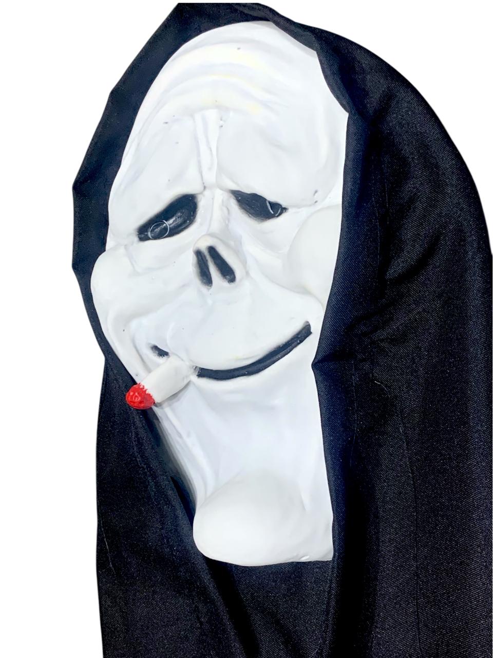 Mascara Scream Cigarro Disfraz Adulto o Infantil GhostFace Halloween Cosplay con capucha