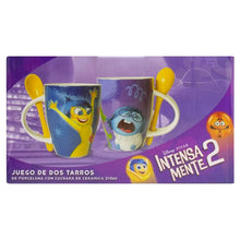 Cargar imagen en el visor de la galería, Intensamente 2 Set de 2 Tazas Porcelana con Cuchara, Capacidad 310 ML con Caja de Regalo