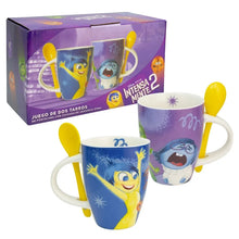 Cargar imagen en el visor de la galería, Intensamente 2 Set de 2 Tazas Porcelana con Cuchara, Capacidad 310 ML con Caja de Regalo