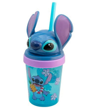 Cargar imagen en el visor de la galería, Stitch Vaso De Plástico con Tapa Figura 3D Y Popote Disney Capacidad 384ml