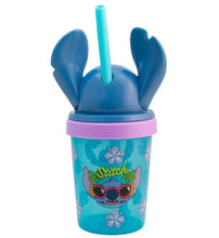 Cargar imagen en el visor de la galería, Stitch Vaso De Plástico con Tapa Figura 3D Y Popote Disney Capacidad 384ml