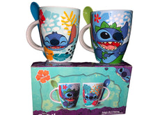 Cargar imagen en el visor de la galería, Stitch Juego de 2 Tazas de Pareja con cucharas Ohana Disney Lilo & Stitch Tarros de Ceramica capacidad 310 ml
