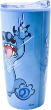 Cargar imagen en el visor de la galería, Stitch Termo para Café, Colección Disney Clásicos, Diseño Stitch, Vaso para Escritorio de Acero Inoxidable de Doble Pared con Tapa Deslizable y Transparente, Color Azul, Capacidad 450 ml