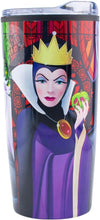 Cargar imagen en el visor de la galería, Villanas Disney Vaso Reutilizable Doble Pared Disney Villanas, Maléfica, Úrsula y Reina Malvada, Termo para Bebidas Calientes con Tapa Transparente Deslizable, Capacidad 450 mililitros
