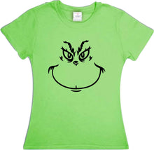 Cargar imagen en el visor de la galería, Set 2 Playeras Grinch Navidad Familia Evento Fiestas Navideñas Pareja Verde Limon