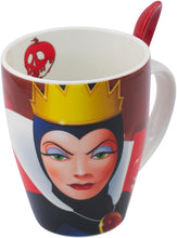 Cargar imagen en el visor de la galería, Set Villanas de Disney 2 tazas con cucharas de cerámica MD2 Ursula y Evil Queen