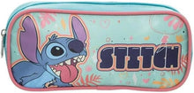 Cargar imagen en el visor de la galería, Stitch Lapicera Ruz Estuchera Disney Poliéster Turquesa y Rosa Estuche