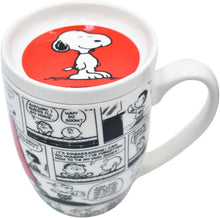 Cargar imagen en el visor de la galería, Snoopy Taza para Café de Porcelana con Tapa Protectora Peanuts Tarro para Bebidas Calientes 354 mililitros con Caja de Regalo