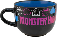 Cargar imagen en el visor de la galería, Tazon Monster High Taza Jumbo Tarro Plato Sopero Cuenco para Cereal Capacidad 820 ml Bitono Negro Azul