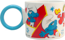 Cargar imagen en el visor de la galería, Los PItufos Set de 2 Tazas de Porcelana Apilables 330 ml – Tarros con Asa Azul Smurfs
