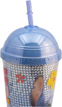 Cargar imagen en el visor de la galería, Stitch Vaso doble pared con tapa metalica y popote con diamantes Stitch pelicula de 500ml, vaso para beber agua, jugo, soda