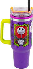 Cargar imagen en el visor de la galería, Jack Skellington Termo El Extraño Mundo de Jack Grande Acero Inoxidable Vaso Térmico con Tapa y Popote de Plástico para Bebidas Frías y Calientes The Nightmare before christmas Capacidad 1.2 Litros
