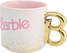 Cargar imagen en el visor de la galería, Barbie Taza Cerámica Mattel Con Asa Letra B Metalizada 502ml Color Blanco/rosa