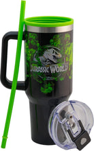 Cargar imagen en el visor de la galería, Jurassic Park Termo Doble Pared Jurassic World 1.2 Litros, Vaso Térmico XL con Asa, Tapa Antiderrames