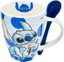 Cargar imagen en el visor de la galería, Stitch Juego de 2 Tazas de Pareja con cucharas Disney Lilo & Stitch Tarros de Ceramica capacidad 310 ml Novios Dia de San Valentin Dia del Amor