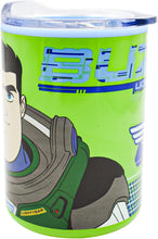 Cargar imagen en el visor de la galería, Buzz Lightyear Termo Disney Pixar Vaso Doble Pared de Acero Inoxidable con Tapa Deslizable Transparente, Diseño Lightyear, Termo para Escritorio, 350 mililitros, Multicolor