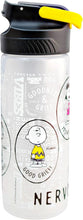 Cargar imagen en el visor de la galería, Snoopy Botella escolar con funda Peanuts, Vaso para transportar bebidas de 600ML con botón push.