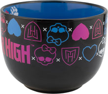 Cargar imagen en el visor de la galería, Tazon Monster High Taza Jumbo Tarro Plato Sopero Cuenco para Cereal Capacidad 820 ml Bitono Negro Azul