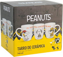 Cargar imagen en el visor de la galería, Snoopy Taza de cerámica para bebidas calientes de aniversario de Peanuts 740ml 75 aniversario