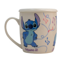 Cargar imagen en el visor de la galería, Stitch Taza de Cerámica con Tapa, Diseño Stitch Groove It, Lilo & Stitch, Colección Disney Clásicos, Capacidad 385 ml con Caja de Regalo