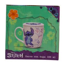Cargar imagen en el visor de la galería, Stitch Taza de Cerámica con Tapa, Diseño Stitch Groove It, Lilo & Stitch, Colección Disney Clásicos, Capacidad 385 ml con Caja de Regalo
