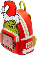 Cargar imagen en el visor de la galería, Loungefly El Grinch corazón Bolso Mini Back Pack Mi i Mochila Bolsa