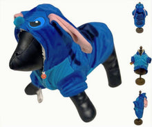 Cargar imagen en el visor de la galería, Stitch Disfraz Chamarra para Perro con forro de polar Halloween con capucha