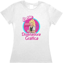 Cargar imagen en el visor de la galería, Playera Barbie Profesionistas Dama varias profesiones