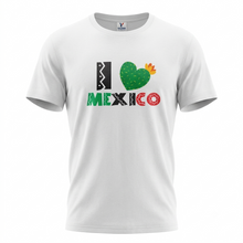 Cargar imagen en el visor de la galería, Playera I Love Mexico Yo Amo a Mexico 15 de Septiembre Fiestas Patrias Dama, Caballero o Infantil, Manga Corta, Algodón