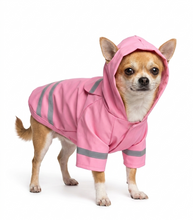 Cargar imagen en el visor de la galería, Impermeable Para Perro Con Capucha Y Tira Reflectante Gato