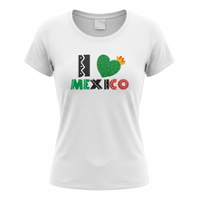 Cargar imagen en el visor de la galería, Playera I Love Mexico Yo Amo a Mexico 15 de Septiembre Fiestas Patrias Dama, Caballero o Infantil, Manga Corta, Algodón
