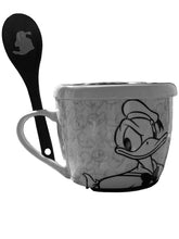 Cargar imagen en el visor de la galería, Pato Donald Taza de Porcelana con Tapa, Cuchara y Caja de Regalo 580 ml