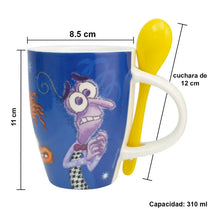Cargar imagen en el visor de la galería, Intensamente 2 Set de 2 Tazas Porcelana con Cuchara, Capacidad 310 ML con Caja de Regalo