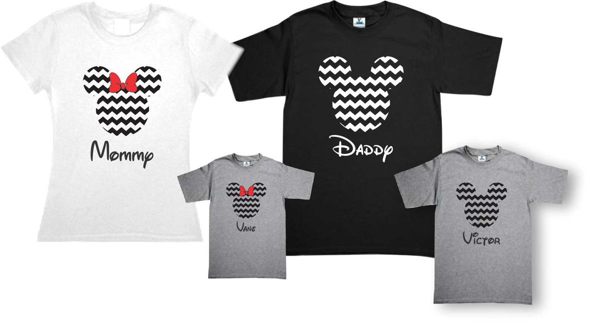 Pkt 4 Playeras Mickey & Minnie Mouse Familia Evento Viajes