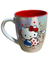 Cargar imagen en el visor de la galería, Hello Kitty Taza Jumbo Iridiscente Bitono, Personajes Clásicos Kitty Cherry Sanrio Capacidad 750 ml, Blanco