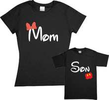 Cargar imagen en el visor de la galería, Set 2 Playeras Mickey & Minnie Familia Duo Mama Hijo Fiesta Viaje Dia de las Madres