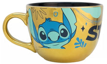 Cargar imagen en el visor de la galería, Tazon Stitch Metalizado Cerealero Ceramica Dorado Taza Jumbo Tarro 710 ml