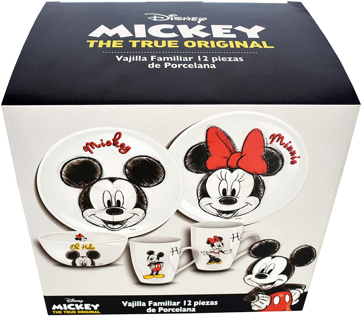 Vajilla Porcelana Disney Mickey & Minnie Mouse 12pz