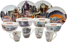 Cargar imagen en el visor de la galería, Vajilla Baby Yoda Mandalorian Star Wars 12 Piezas Porcelana Colección Mando Grogu