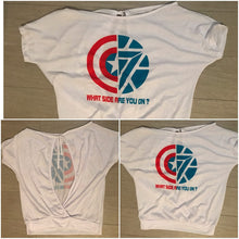 Cargar imagen en el visor de la galería, Playera Sexy Civil War Capitan America Ironman