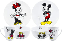 Cargar imagen en el visor de la galería, Vajilla Porcelana Disney Mickey & Minnie Mouse 12pz