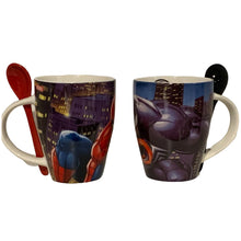 Cargar imagen en el visor de la galería, Set 2 Tazas Spiderman & Venom Pareja Amistad Marvel Tarros con Cucharas Hombre Araña