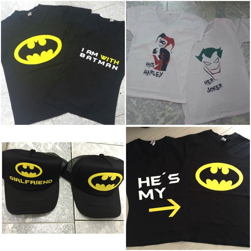 Pkt Playeras Batman Novios Pareja Personalizadas