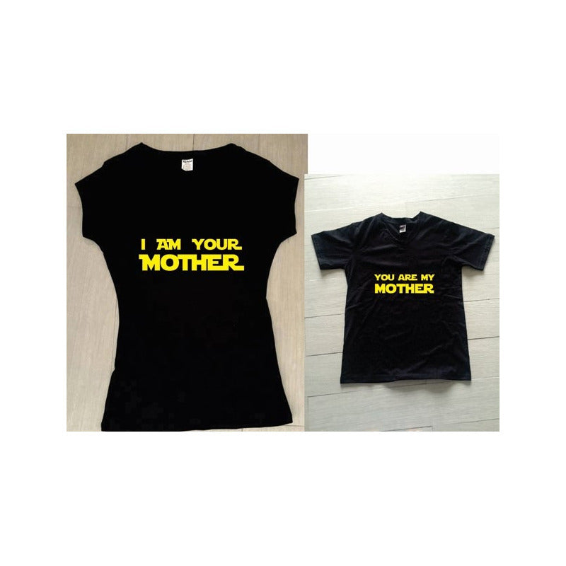 Pkt Set Playeras Star Wars Familia Mama Hijo Personalizadas