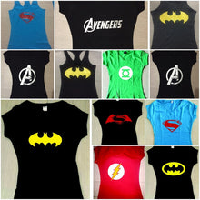 Cargar imagen en el visor de la galería, Playera Heroes Batman Superman Flash Linterna Verde Comics