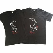 Cargar imagen en el visor de la galería, Pkt 2 Playeras Bella Y Bestia Pareja Novios San Valentin