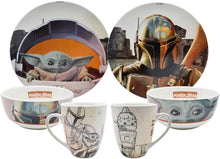 Cargar imagen en el visor de la galería, Vajilla Baby Yoda Mandalorian Star Wars 12 Piezas Porcelana Colección Mando Grogu