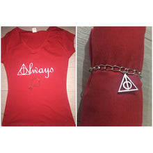Cargar imagen en el visor de la galería, Pkt Playera & Collar Always Harry Potter Reliquias