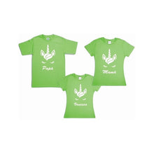 Cargar imagen en el visor de la galería, Pkt 3 Playeras Unicornio Evento Familia Personalizadas Negro